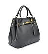 Черна дамска кожена чанта Glenda-2 снимка