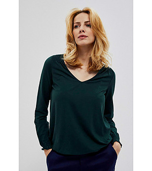 Тъмнозелена дамска блуза Klara снимка