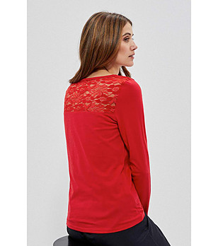 Червена дамска блуза с памук Patrizia снимка