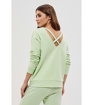 Светлозелена дамска блуза с дълъг ръкав Imena снимка