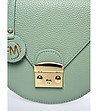 Кръгла кожена дамска чанта в зелено Sinaia-2 снимка