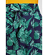 Памучен тъмносин дамски панталон с тропически принт Liora-4 снимка