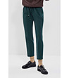 Тъмнозелен дамски панталон с памук Olla-0 снимка