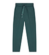 Тъмнозелен дамски панталон с памук Olla-4 снимка