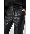 Черен дамски панталон имитация на кожа Rajana-3 снимка
