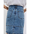 Синя дънкова пола с памук Hana-4 снимка