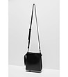 Черна дамска чанта с кръгли капси-2 снимка