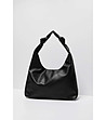 Черна дамска чанта с една дръжка с декоративни възли-0 снимка