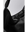 Черна дамска чанта с една дръжка с декоративни възли-2 снимка