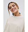 Памучна светлобежова дамска блуза Flavia-3 снимка