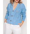 Дамска синя жилетка с памук Vivi-2 снимка