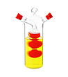 Стъклен съд за оцет и олио 2в1 с червена тапа-1 снимка
