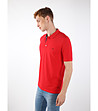 Червена памучна мъжка блуза с къс ръкав-2 снимка