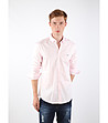 Светлорозова мъжка памучна риза-0 снимка