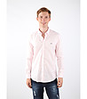 Светлорозова мъжка памучна риза-2 снимка