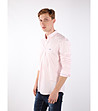 Светлорозова мъжка памучна риза-3 снимка