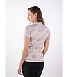 Бежова дамска блуза с флорален принт-1 снимка