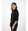 Черна памучна дамска риза-2 снимка