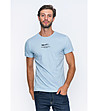 Светлосиня памучна мъжка тениска-4 снимка