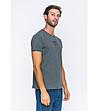 Мъжка памучна тениска в цвят антрацит-2 снимка