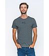 Мъжка памучна тениска в цвят антрацит-4 снимка