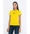 Жълта памучна дамска тениска-2 снимка