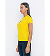 Жълта памучна дамска тениска-3 снимка