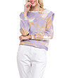 Дамска многоцветна блуза в бяло, бежово и лилаво-2 снимка