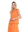 Оранжева памучна дамска блуза-0 снимка