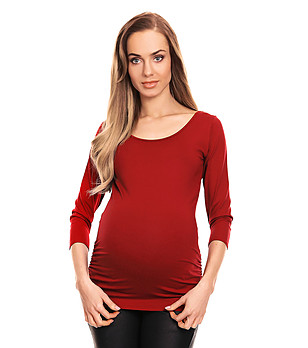 Червена дамска блуза за бременни Judita снимка