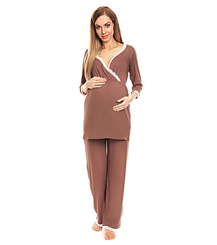 Пижама за бременни в цвят капучино Isadora снимка