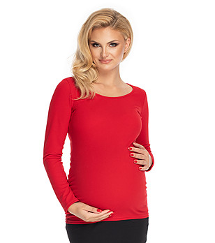 Червена дамска блуза за бременни Ronie снимка