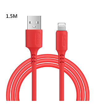 Червен USB кабел за бързо зареждане за iPhone 1,50 м снимка