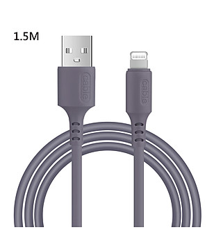 Сив USB кабел за бързо зареждане за iPhone 1,50 м снимка