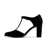 Черни дамски велурени сандали Kaylin-4 снимка