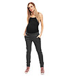 Дамски памучен панталон за бременни в цвят графит Lexa-4 снимка