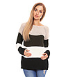 Дамски пуловер в бежово, кафяво и черно Inetta-0 снимка