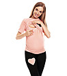 Пижама за бременни в цвят пудра и черно със сърца Renny-1 снимка