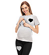 Пижама за бременни в сиво и черно със сърца Renny-1 снимка