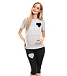 Пижама за бременни в сиво и черно със сърца Renny-4 снимка