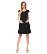 Черна рокля за бременни с панделка Verona-0 снимка