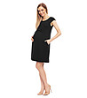 Черна рокля за бременни с панделка Verona-2 снимка