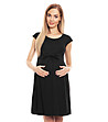 Черна рокля за бременни с панделка Verona-3 снимка