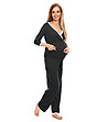 Черна пижама за бременни с бели кантове Isadora-3 снимка