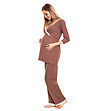 Пижама за бременни в цвят капучино Isadora-3 снимка