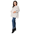Светлосив дамски пуловер за бременни Sabrina-2 снимка