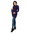 Тъмнолилав дамски пуловер за бременни Magdaline-3 снимка