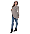 Дамски пуловер за бременни в цвят капучино Magdaline-3 снимка