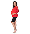 Червена дамска блуза за бременни с дантелени ръкави Jana-3 снимка