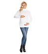 Дамски пуловер в цвят крем Laila-3 снимка
